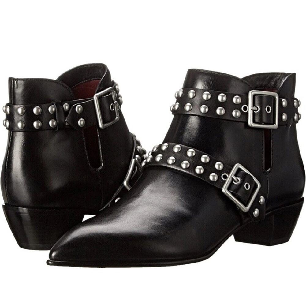 Marc by Marc Jacobs Carroll Studded Leather Pointy Toe Ankle Boots Size 40 1/2